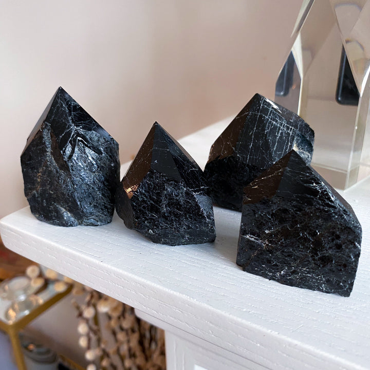 Shiny Black Tourmaline Top Polish Point