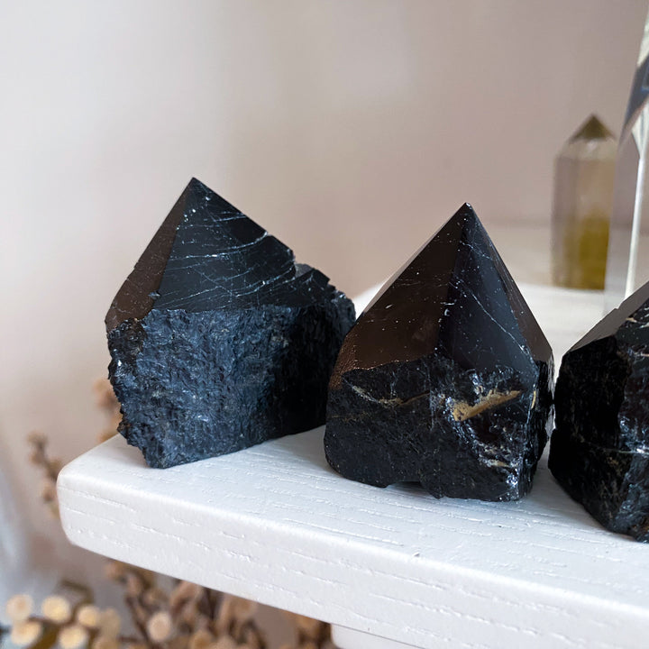 Shiny Black Tourmaline Top Polish Point