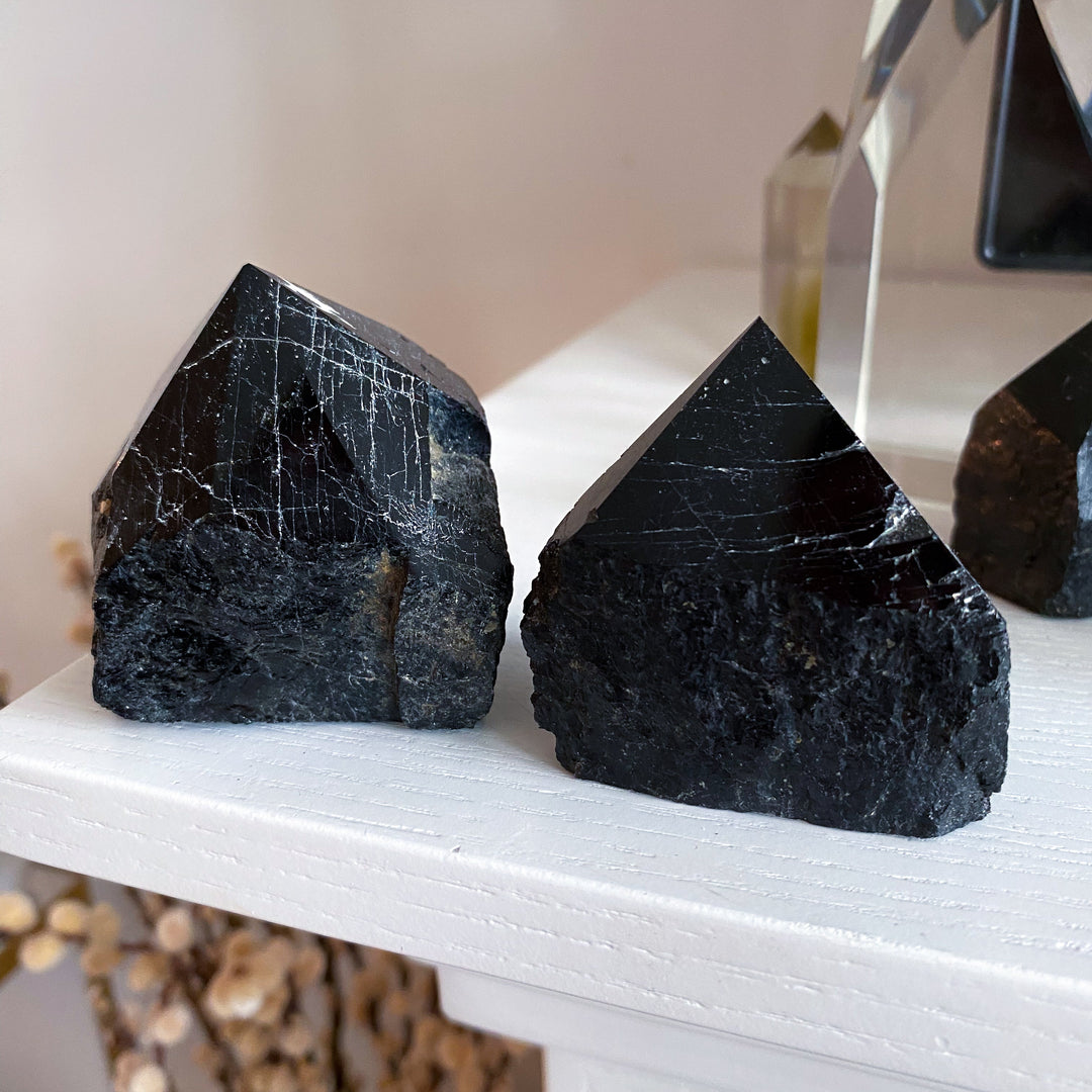 Shiny Black Tourmaline Top Polish Point