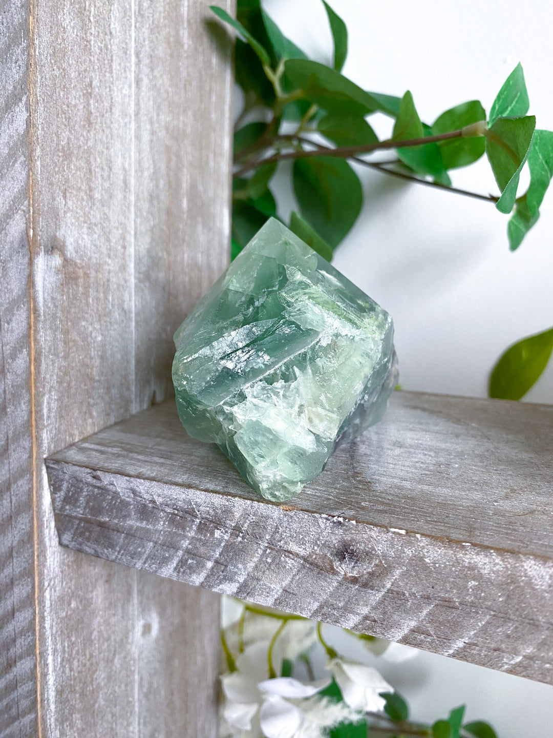 Green w/ Purple Chevron Fluorite Top Polish Point #1