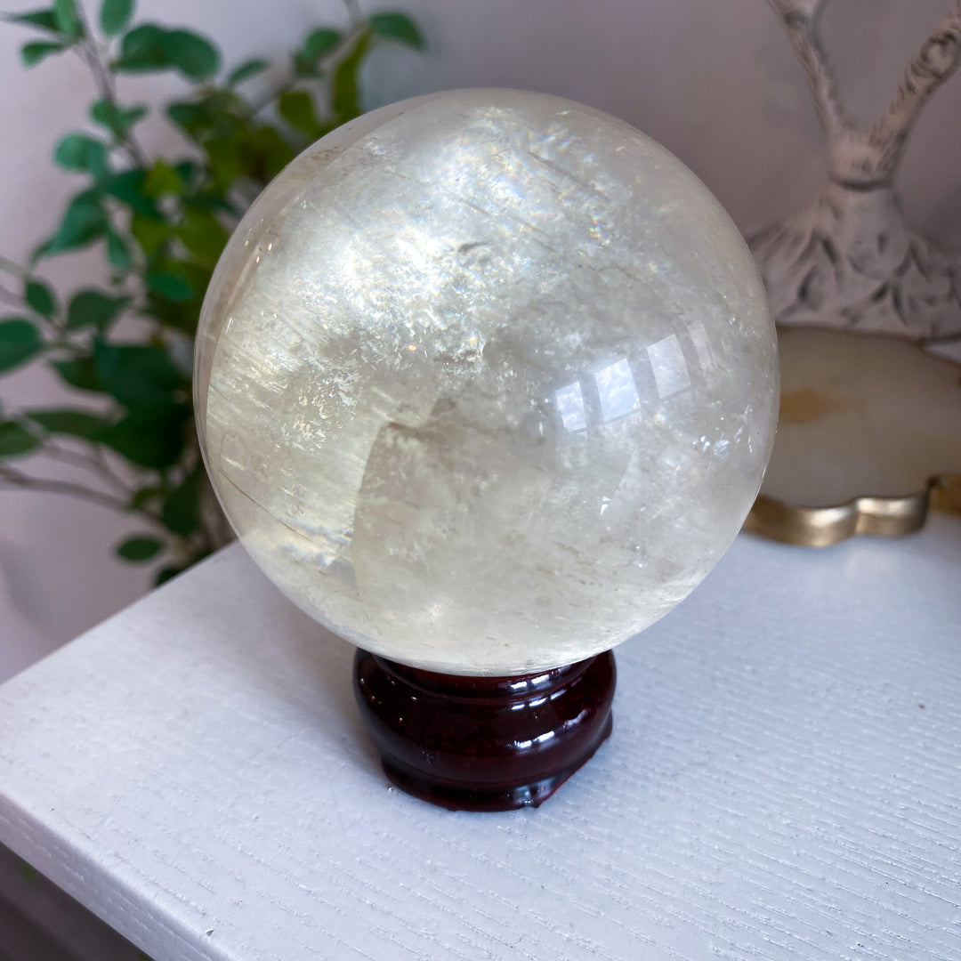 Dimensional Honey Calcite Sphere 