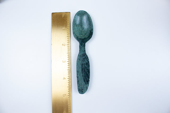 Green Aventurine Spoon with Feather Handle