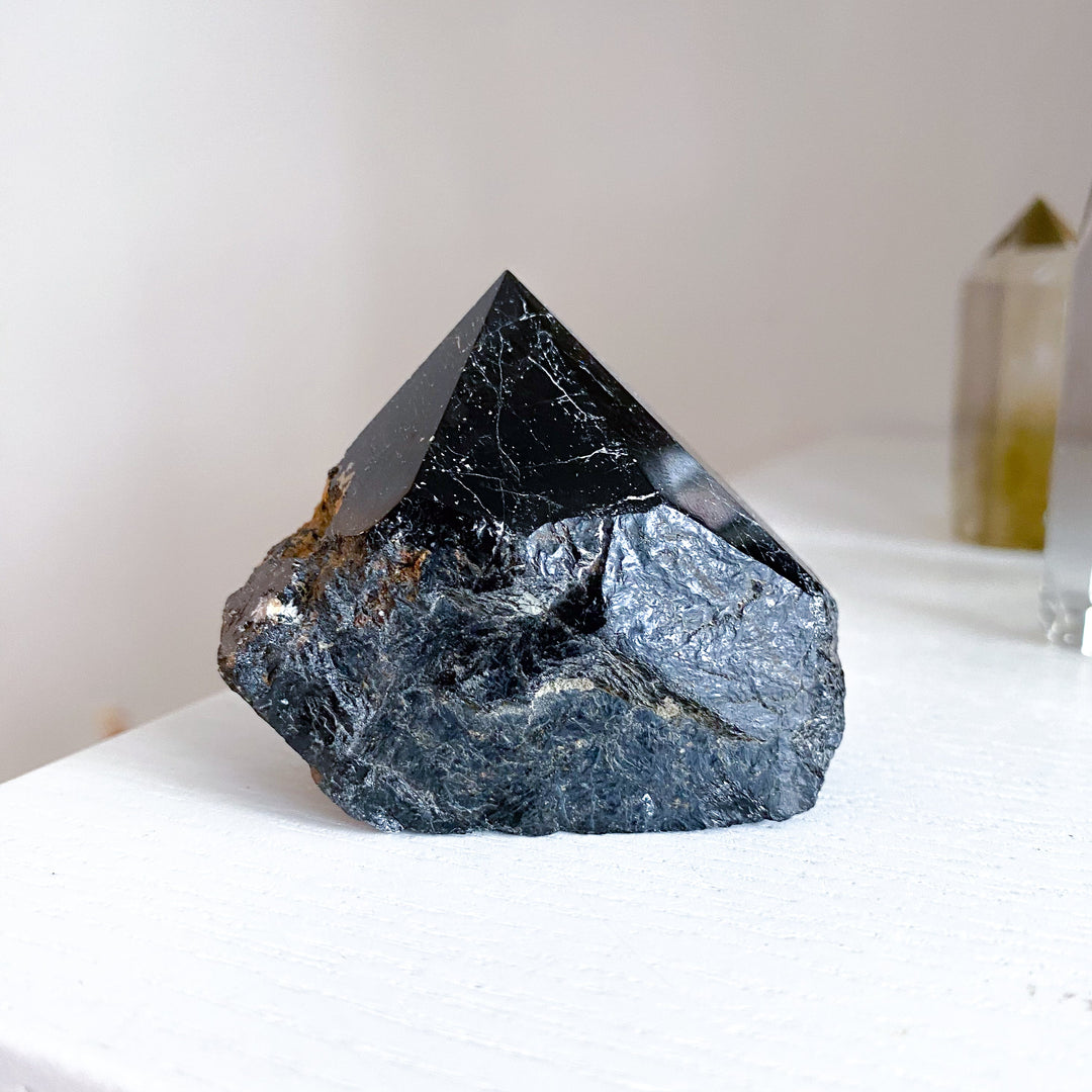 Shiny Black Tourmaline Top Polish Point #10