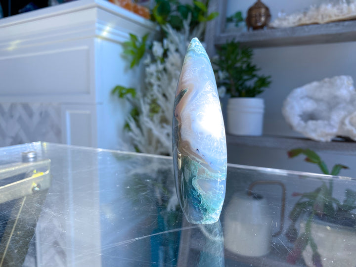 Drusy Large Moss Agate Flame #5