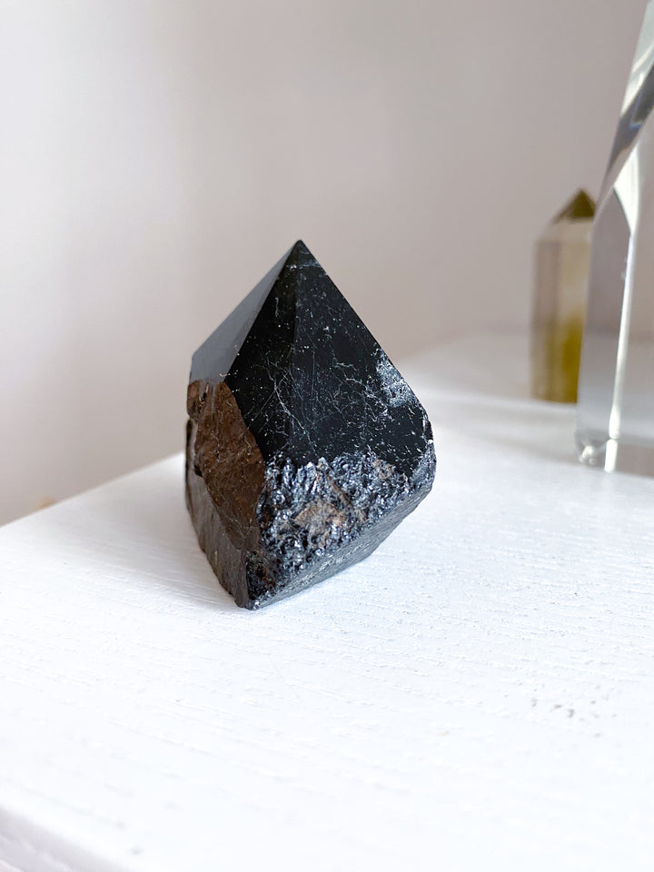 Shiny Black Tourmaline Top Polish Point #10