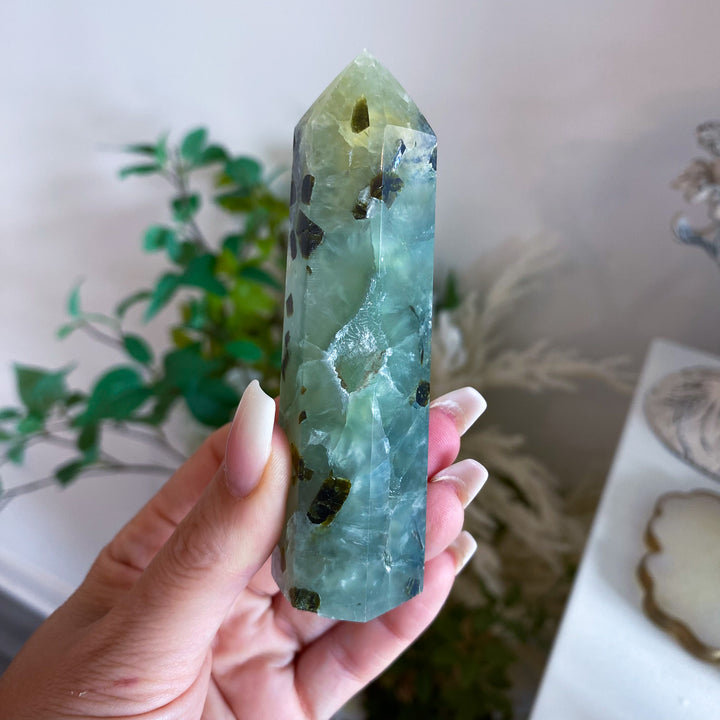 Prehnite with Epidote Tower 3"
