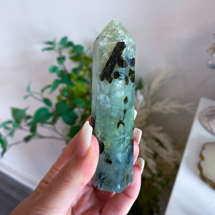 Prehnite with Epidote Tower 3"