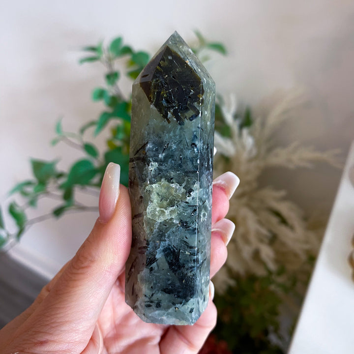 Prehnite with Epidote Tower 3"