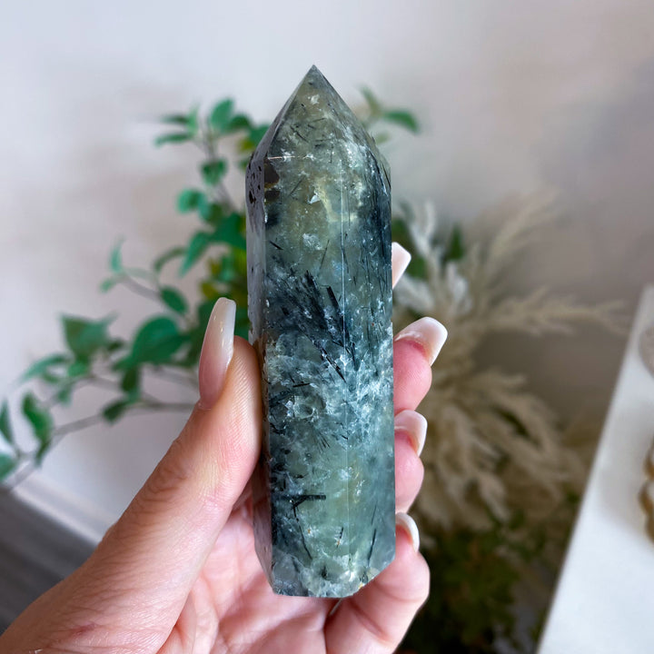 Prehnite with Epidote Tower 3"