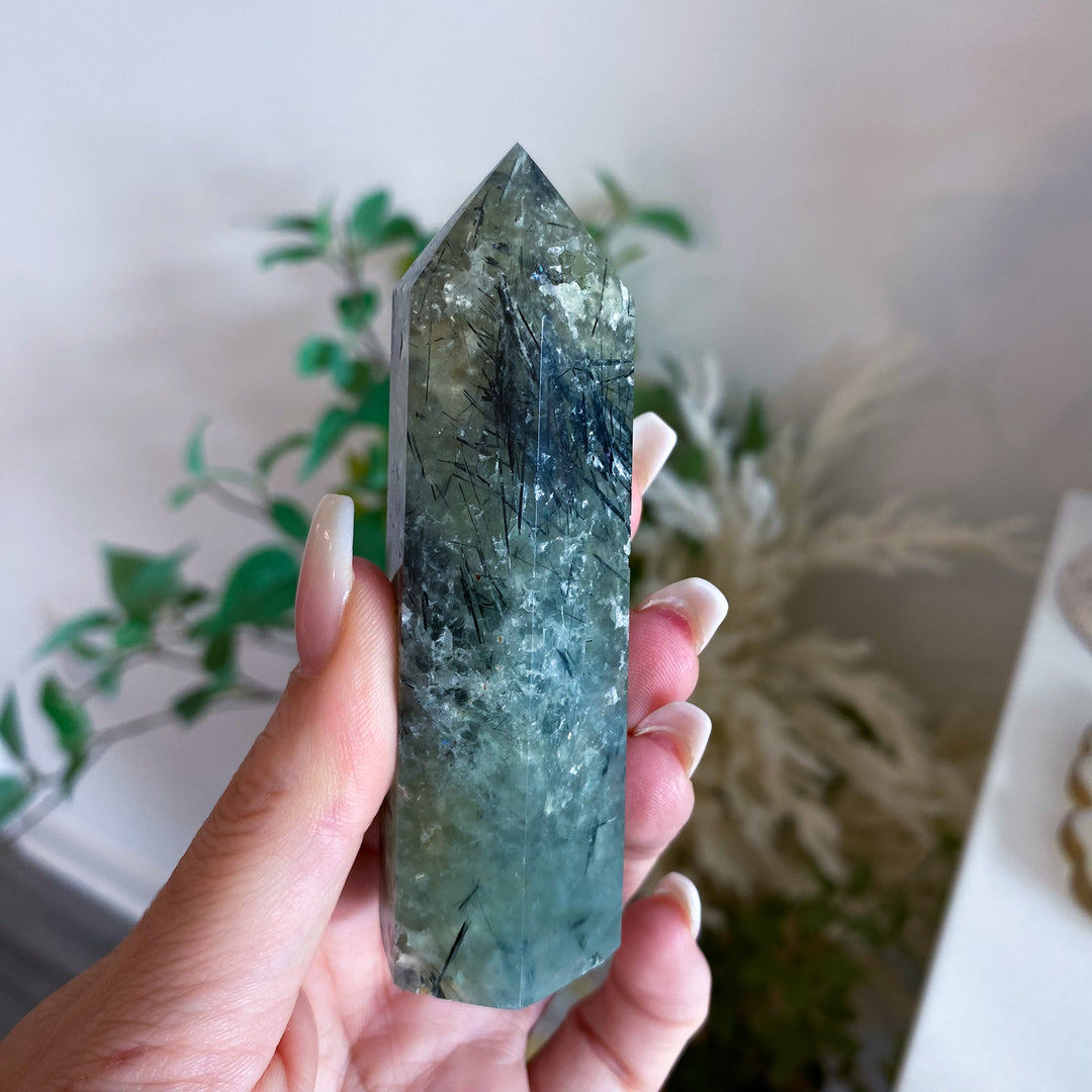 Prehnite with Epidote Tower 3"