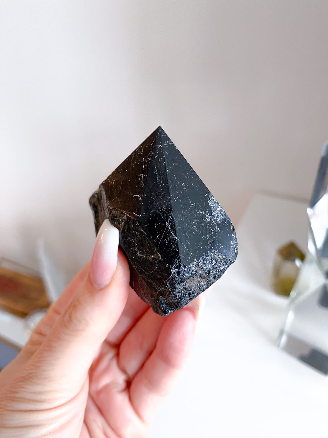 Shiny Black Tourmaline Top Polish Point #10