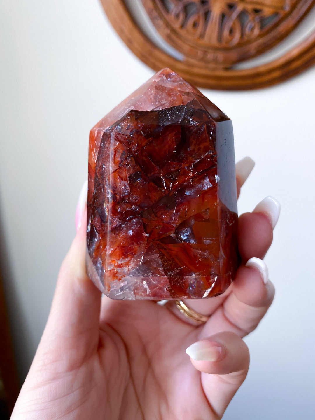 Chunky, Vibrant Fire Quartz Tower 2.5" w/ Rainbows