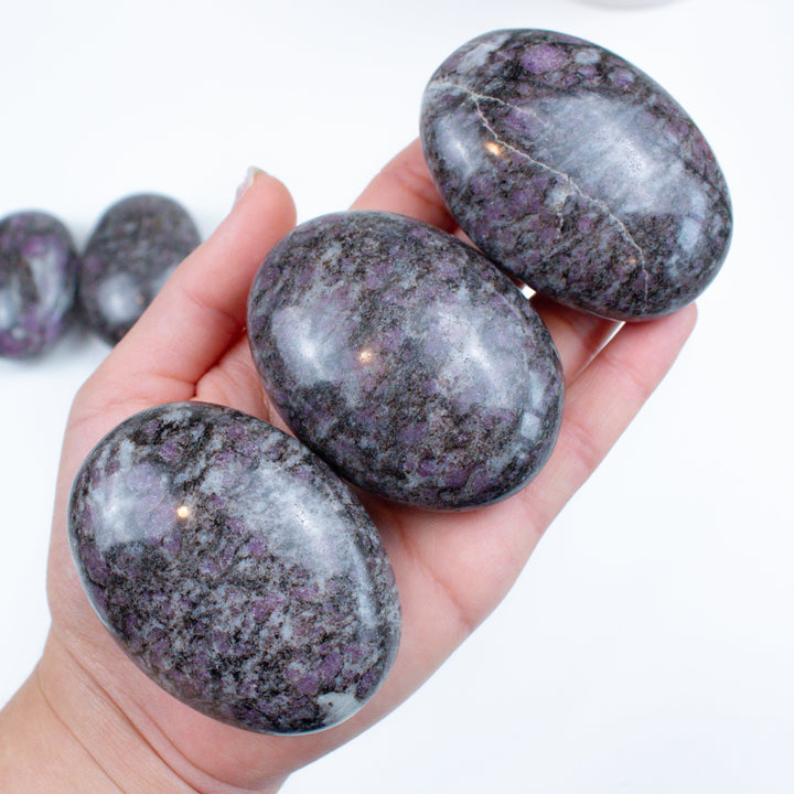 Ruby in Matrix Palm Stone