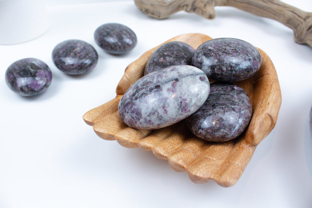 Ruby in Matrix Palm Stone