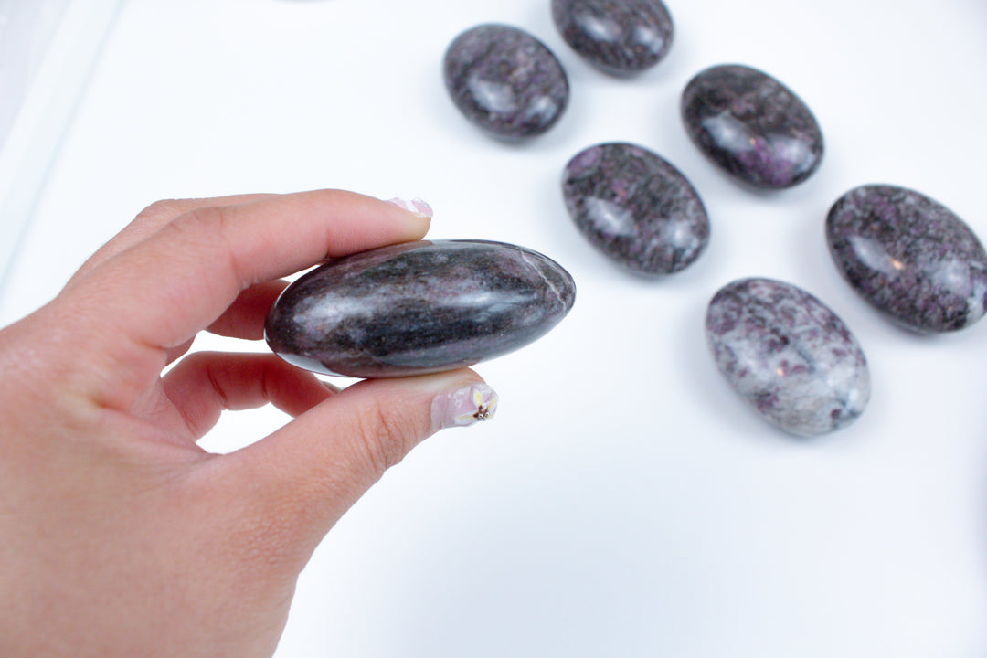 Ruby in Matrix Palm Stone