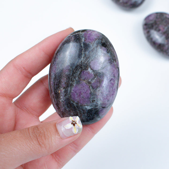 Ruby in Matrix Palm Stone