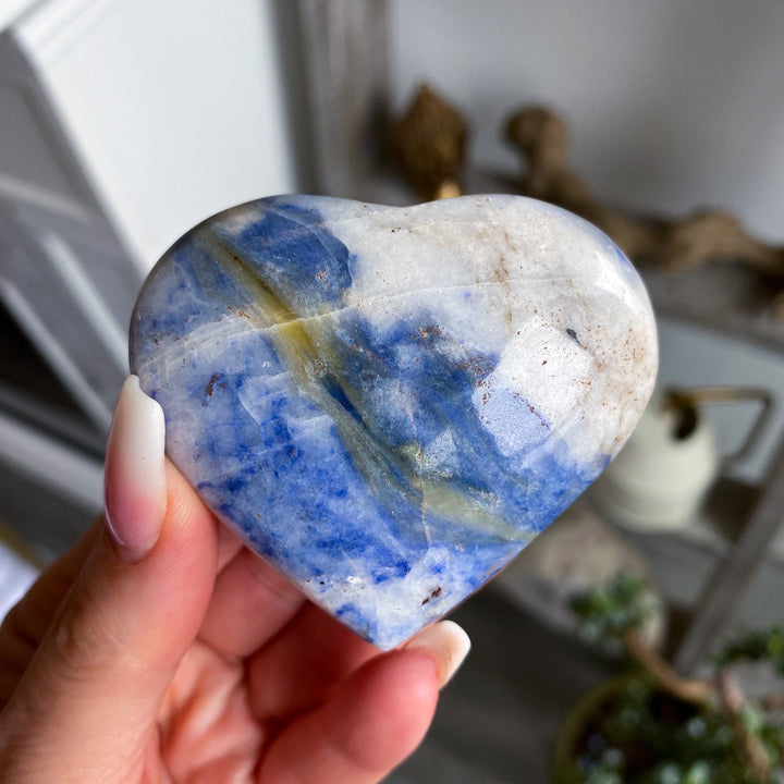 Large Afghanite Heart with Yellow Stripe