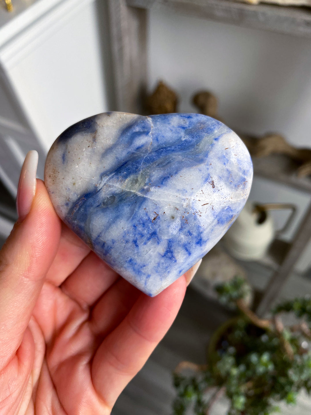 Large Afghanite Heart with Yellow Stripe