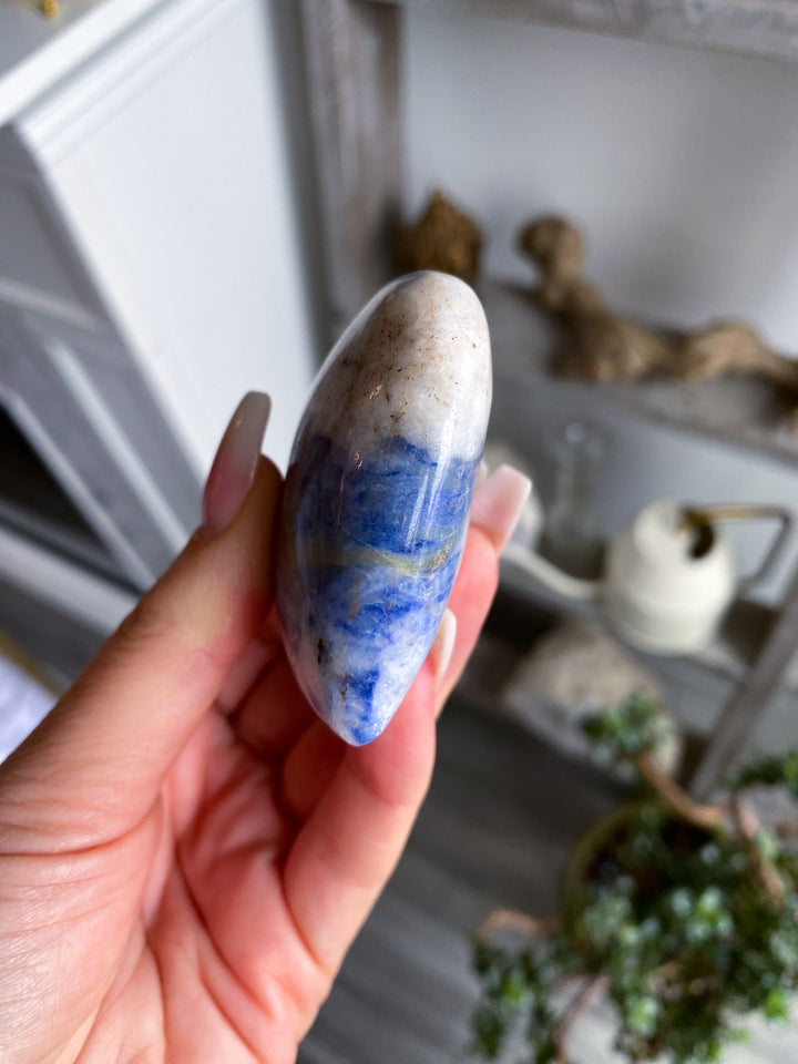 Large Afghanite Heart with Yellow Stripe