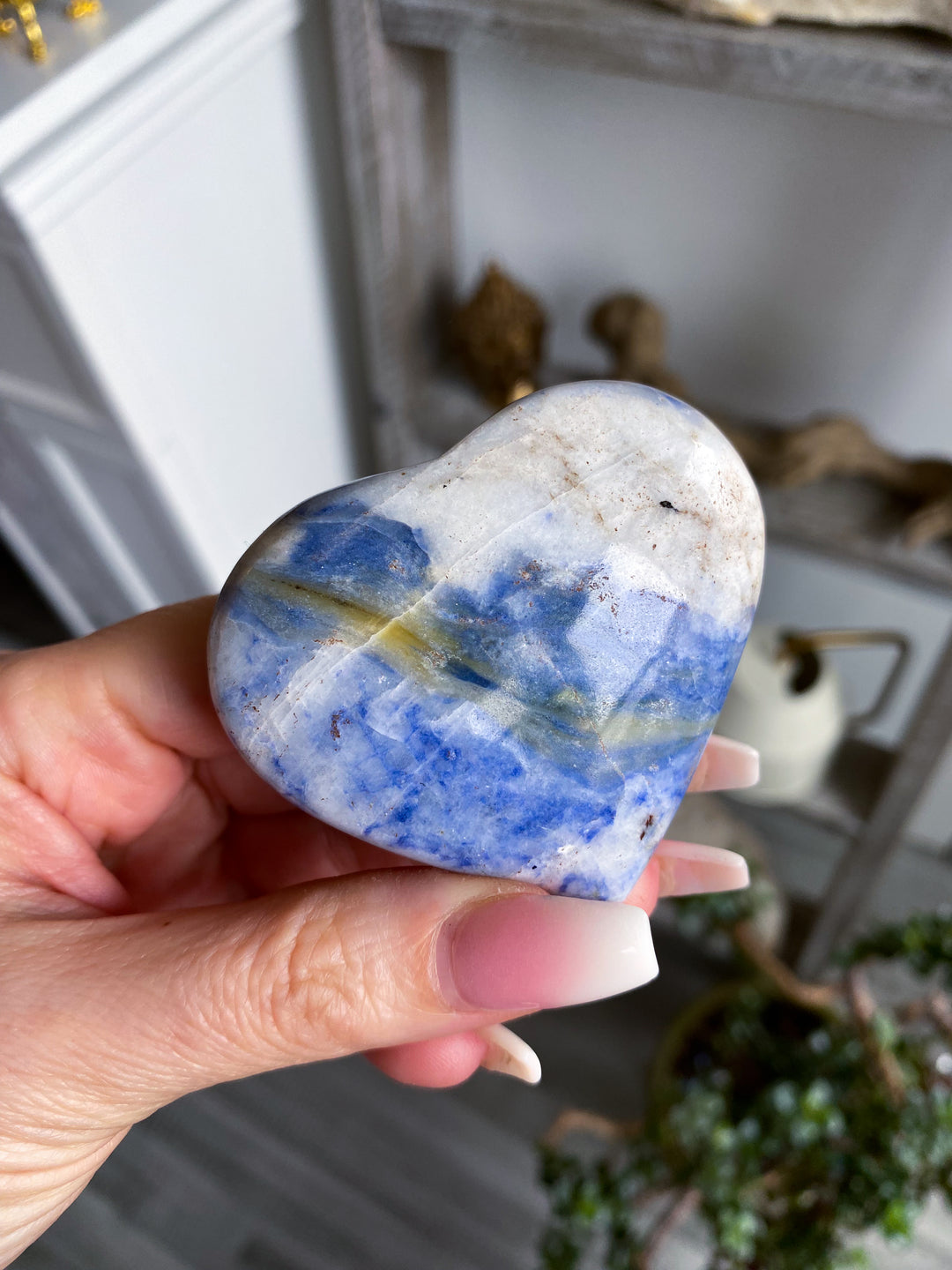 Large Afghanite Heart with Yellow Stripe