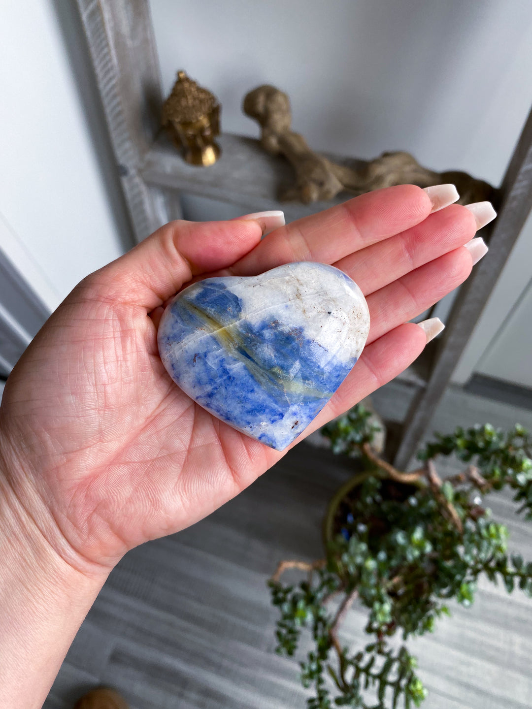 Large Afghanite Heart with Yellow Stripe