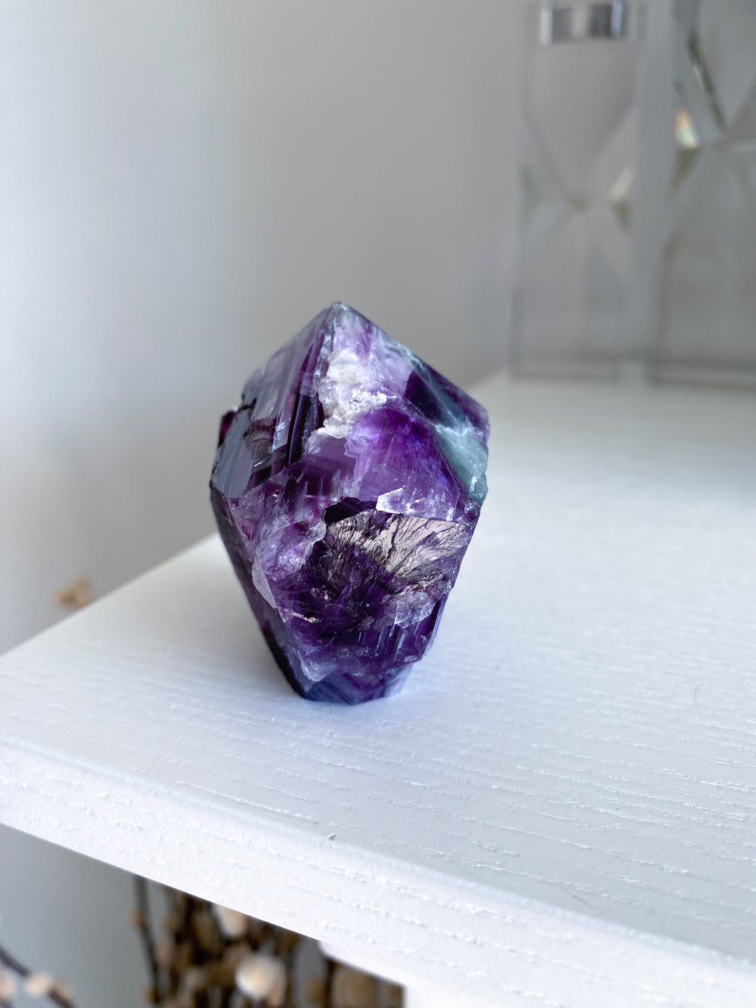 Polished Rainbow Purple Fluorite Point #14