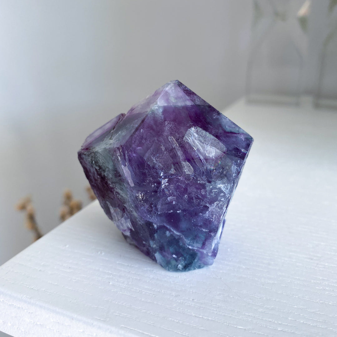 Polished Rainbow Purple Fluorite Point #14