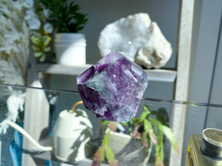 Polished Rainbow Purple Fluorite Point #14