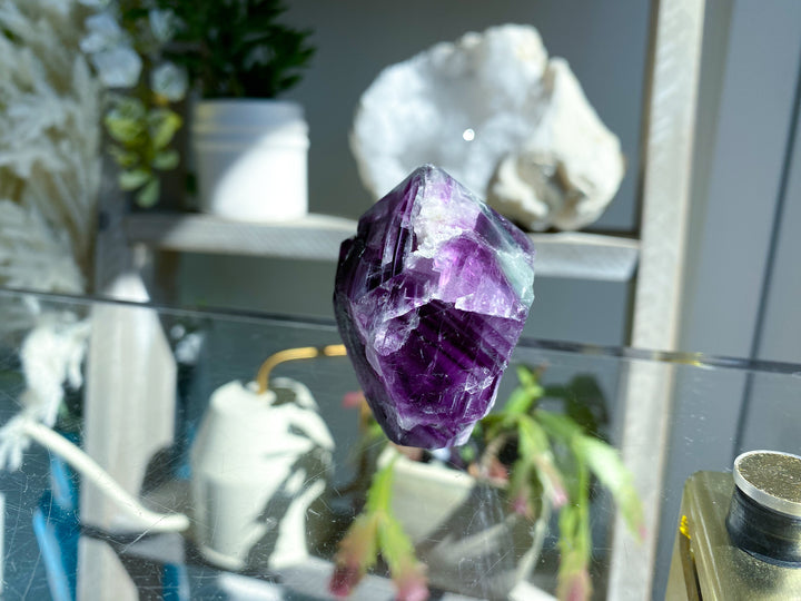 Polished Rainbow Purple Fluorite Point #14