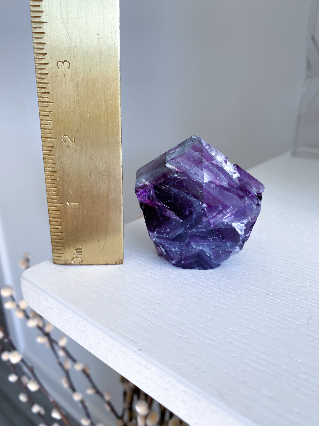 Polished Rainbow Purple Fluorite Point #14