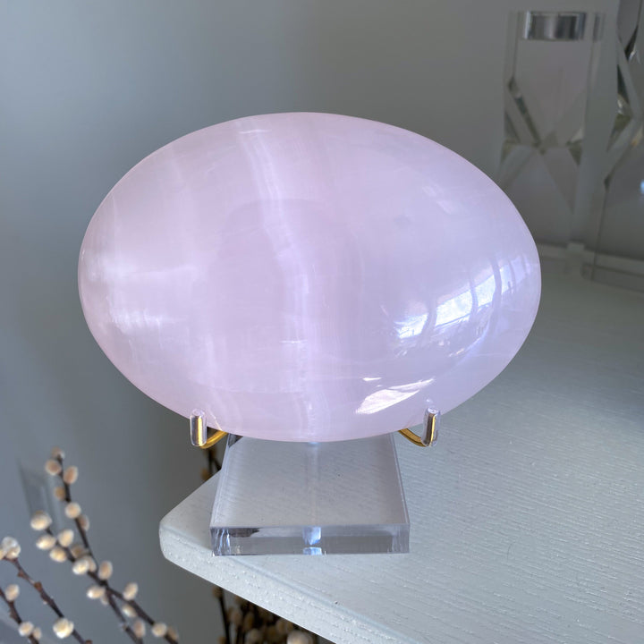 XL Pink Calcite Palm Stone Statement Piece 1lb 9oz