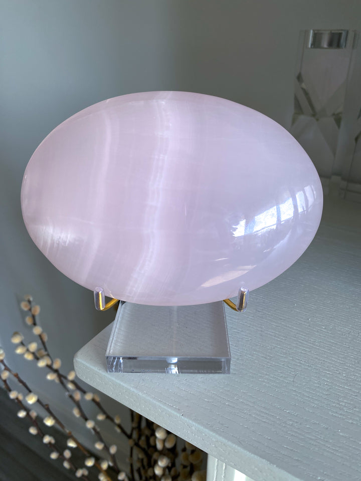 XL Pink Calcite Palm Stone Statement Piece 1lb 9oz