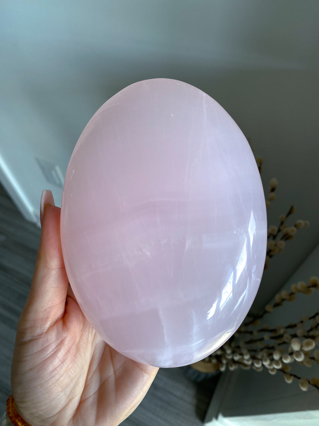 XL Pink Calcite Palm Stone Statement Piece 1lb 9oz