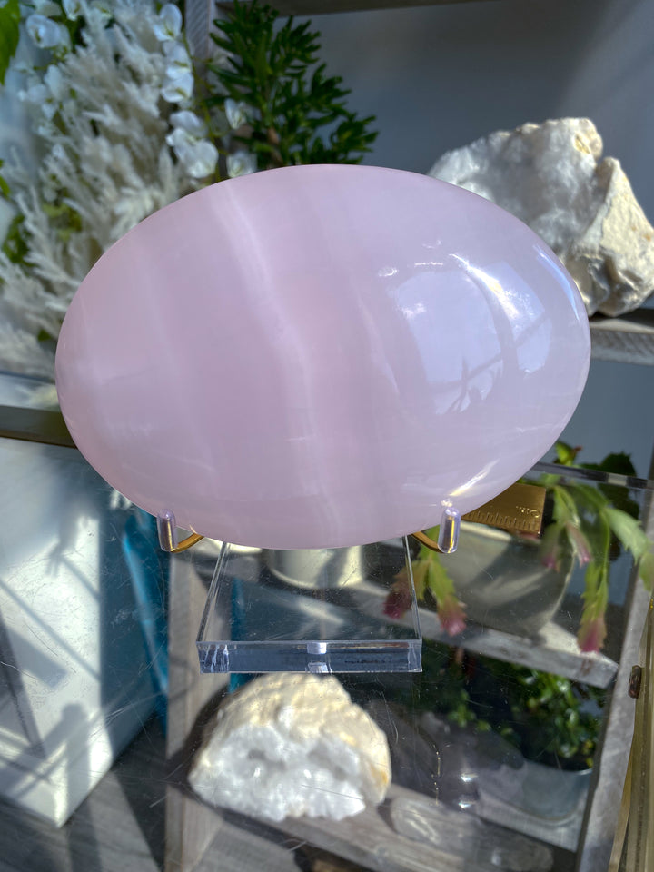XL Pink Calcite Palm Stone Statement Piece 1lb 9oz