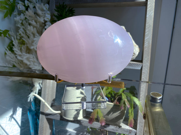 XL Pink Calcite Palm Stone Statement Piece 1lb 9oz