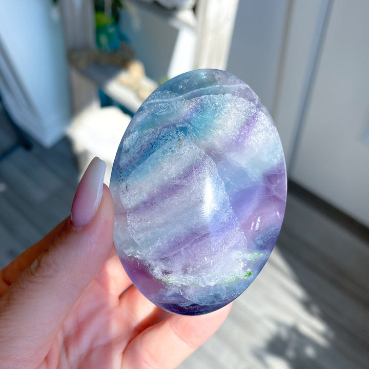 Beautiful Unicorn Rainbow Fluorite Palm #3