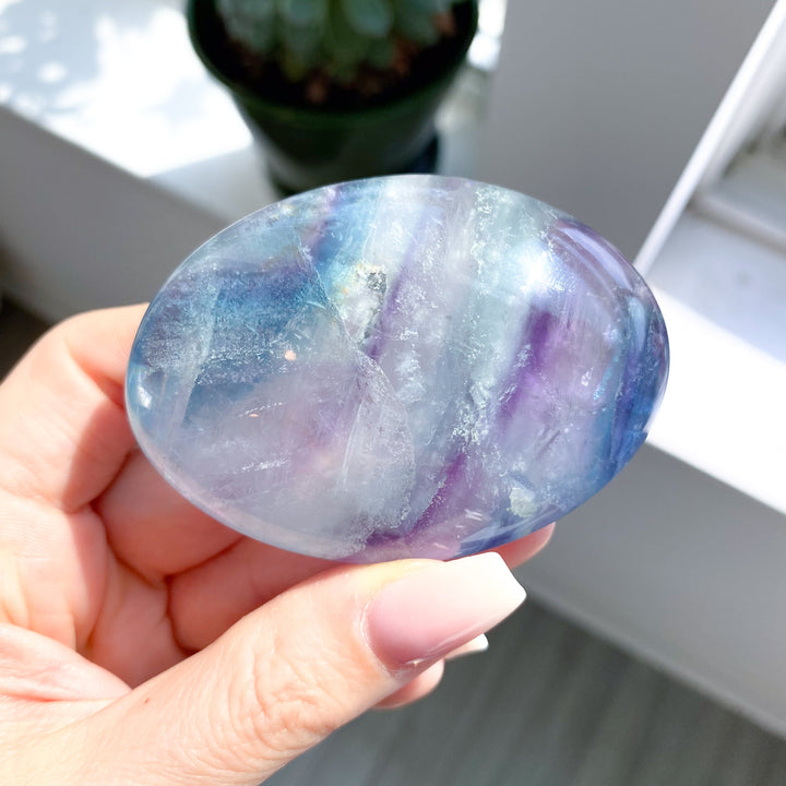 Beautiful Unicorn Rainbow Fluorite Palm #3