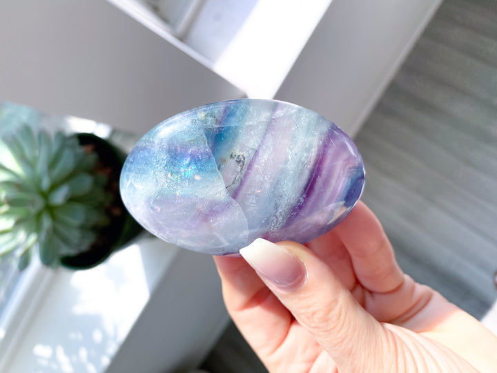 Beautiful Unicorn Rainbow Fluorite Palm #3