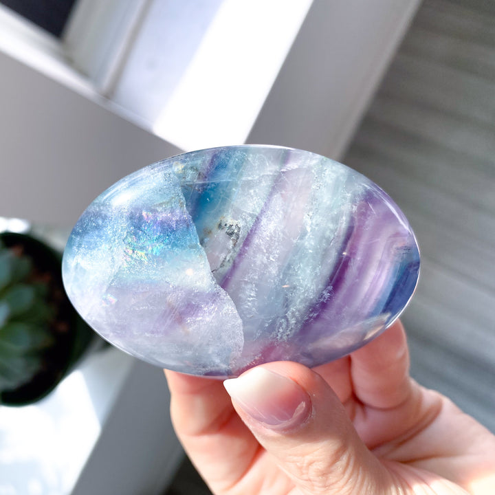 Beautiful Unicorn Rainbow Fluorite Palm #3