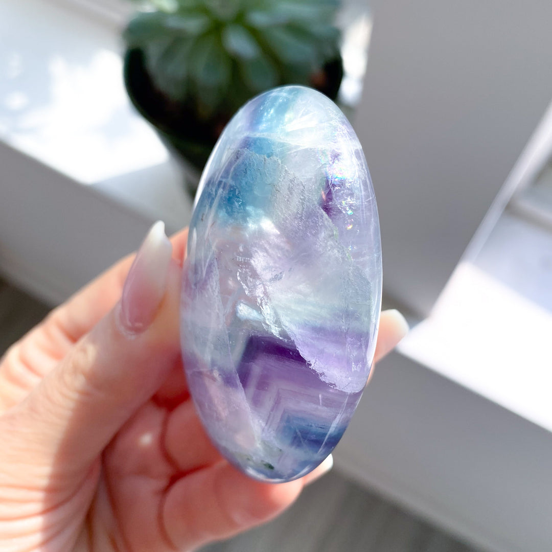 Beautiful Unicorn Rainbow Fluorite Palm #3
