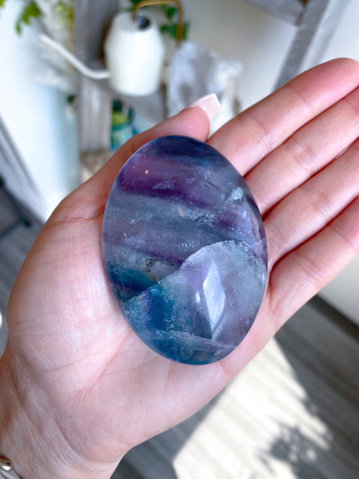 Beautiful Unicorn Rainbow Fluorite Palm #3