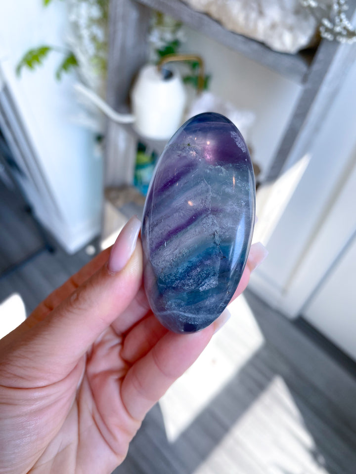 Beautiful Unicorn Rainbow Fluorite Palm #3