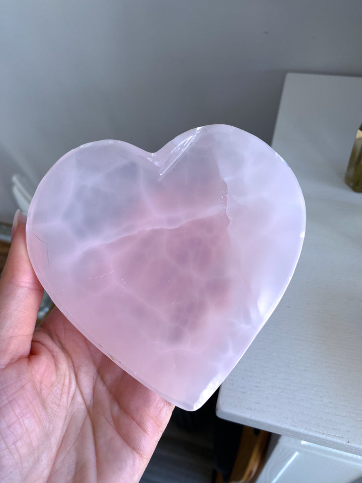 Pink Calcite Heart Dish - Imperfect