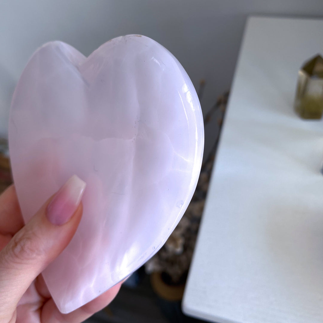Pink Calcite Heart Dish - Imperfect