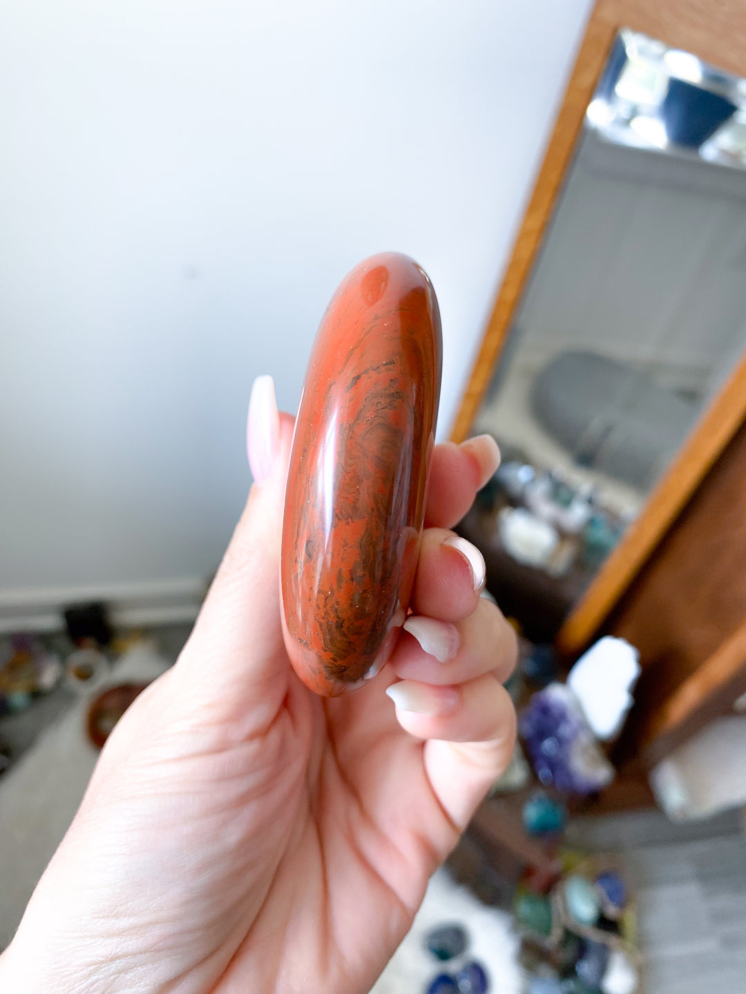 Large Red Jasper Palm Stone #1