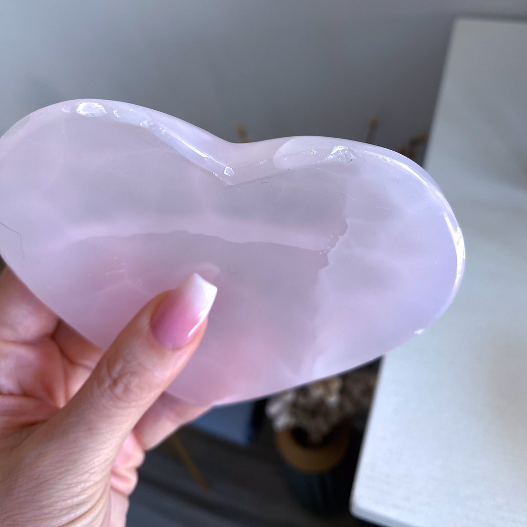 Pink Calcite Heart Dish - Imperfect