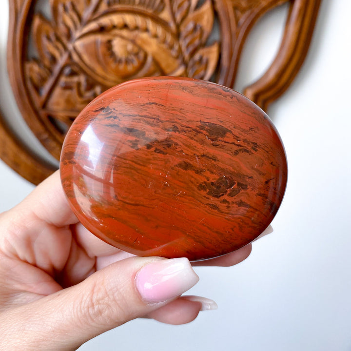 Large Red Jasper Palm Stone #1