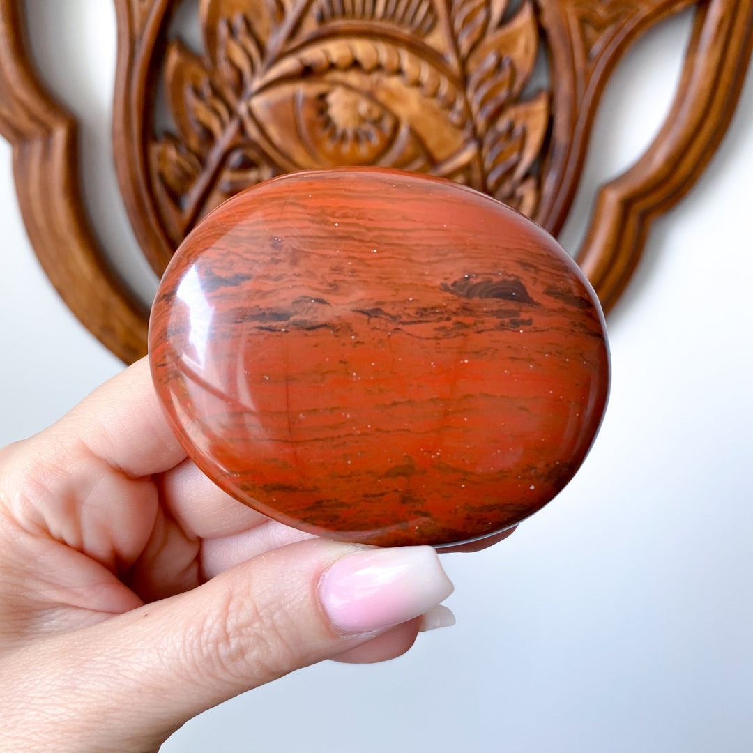 Large Red Jasper Palm Stone #1
