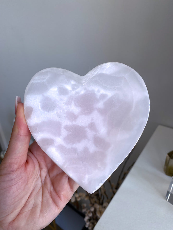 Pink Calcite Heart Dish - Imperfect