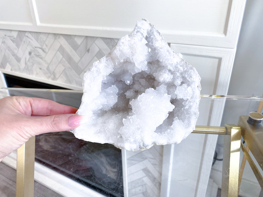 3lb+ GIANT White Calcite Geode - Get Exact Piece